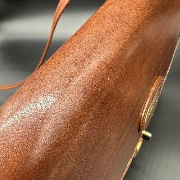 Vintage Purse Shoulder Bag Crossbody 1990s Marchino Toggle Brown Gold Toned Y2K - Picture 8 of 13